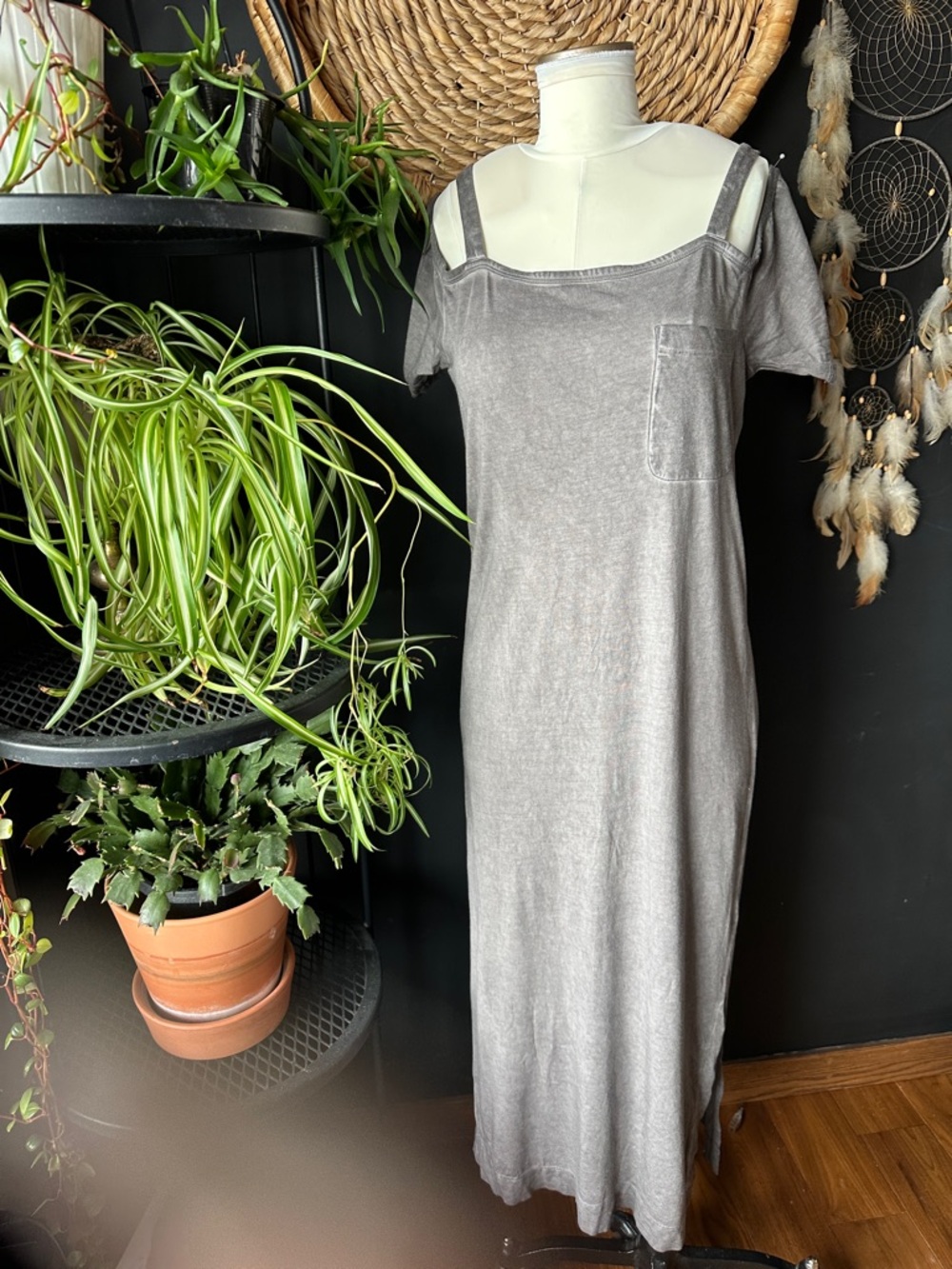 cloth & stone Charcoal Gray Lined Tank Top